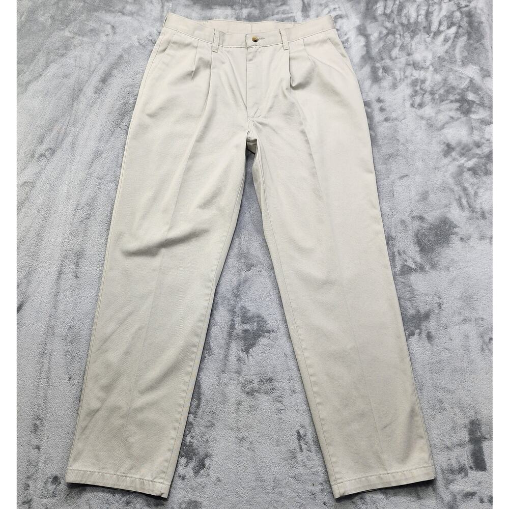 Timber‎ Creek by Wrangler Pants Mens 36 X 32 Beige Khaki Chino Pleated Tapered